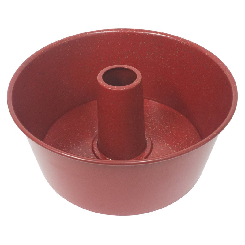 casaWare Angel Food Cake Pan 9.5-inch (15-Cup) Ceramic Coated NonStick (Red - Granite) - Image 2